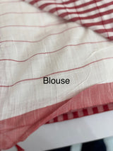 Checks Semi linen saree  MLS67