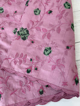 Crushed Blended tussar silk saree with embroidery- MSB7666 OnionPink