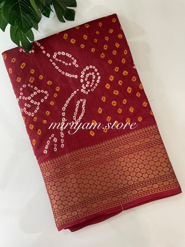 Semi silk saree MSBS131 Maroon