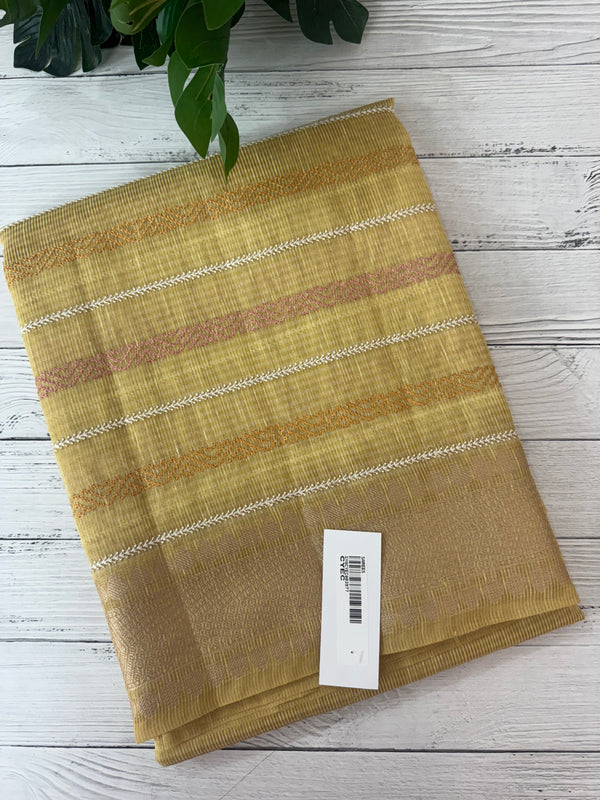 Tissue silk saree MTTS78- Yellow