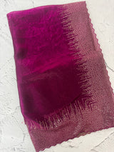 Soft Velvet Organza saree with embroidery borders - MOS4377