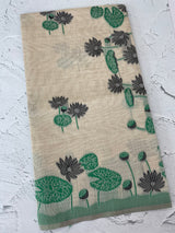 Jamdani silk Cotton Saree with lotus motifs MSJ790 (4)