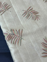 Blended tussar saree with embriodery - MS8665 Cream