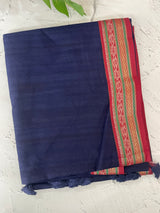 Jute tussar silk saree with contrast borders MJL655