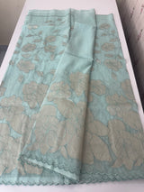 Premium Silk organza saree with applique work MSSA671 PastelBlue