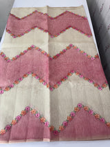 Soft Jute tissue saree with embroidery MJT671