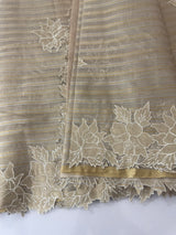 Tissue silk saree with applique work  MSH169 - Copper