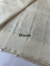 Blended tussar saree with embriodery - MS8665 Cream