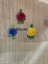 Soft Tissue linen Silk embriodery saree MS49876