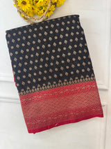Banarasi viscose Georgette saree MKGS611- Black to Red