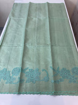 Soft tissue kota checks saree with applique work - MSH5407 Pastel BluemixGreen