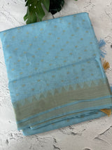 Semi chanderi saree with buttas MSF784 LightBlue