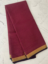 Crepe chiffon saree with small checks zari weaving  MS81890