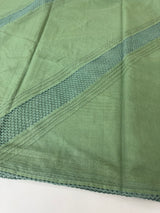 Supernetsaree with crochet work and lace border MCJ5433 - DuskyGreen (Design - Diagonal Crochet)