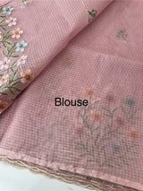 Silky kota embroidery saree MSK4333- PastelOnion