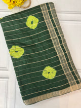 Banarasi weaving dola silk saree MS7611 DarkGreen