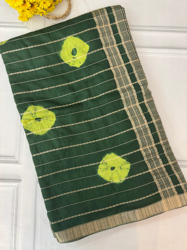 Banarasi weaving dola silk saree MS7611 DarkGreen