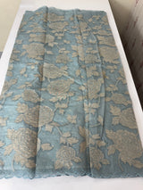 Premium Organza saree with tissue appliqué work - MMG311- PowderBlue