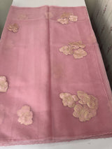 Soft Organza tissue Applique work saree MSLK116