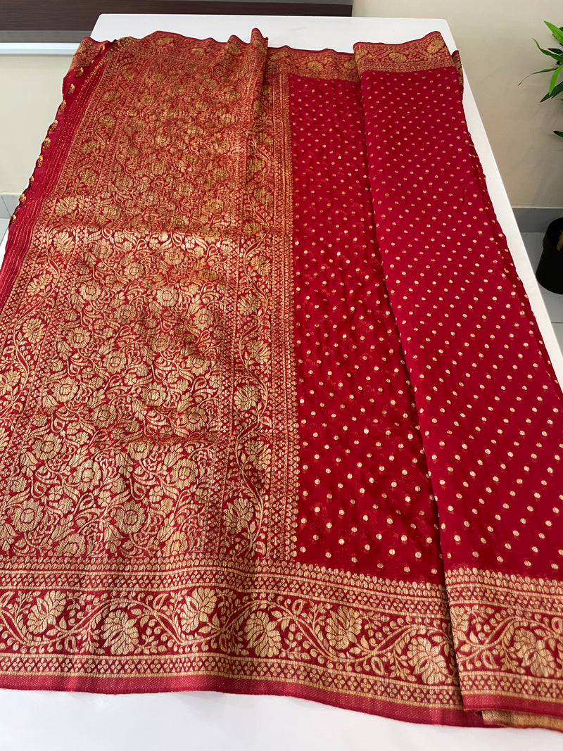 Banarasi Georgette saree MKGS174 MaroonRed