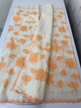 Mul chanderi applique work saree MSH170