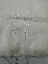 Handworked Crush Organza saree with applique work MBS676 White