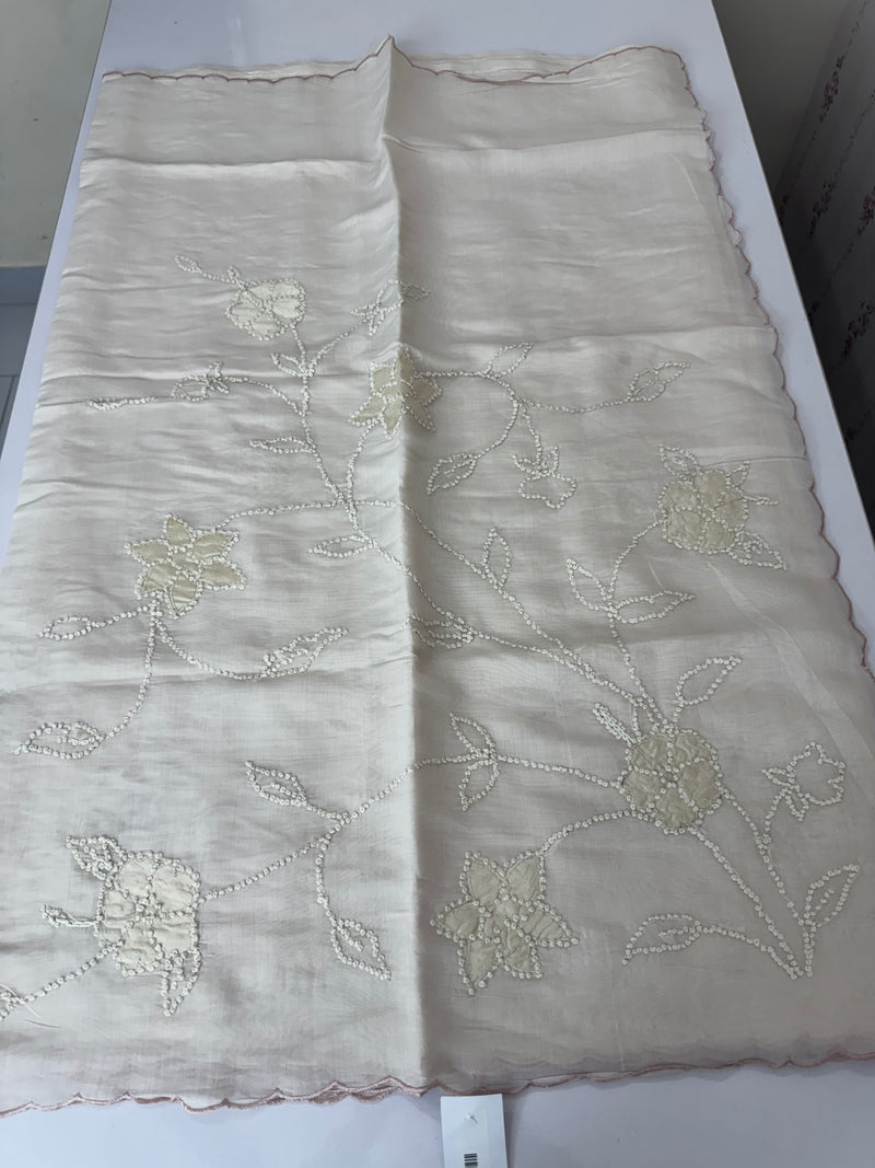 Malai chanderi knot and kanta embriodery saree  MS5556