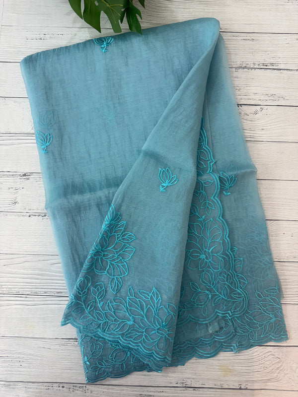 Tissue Organza saree MS14051- Blue