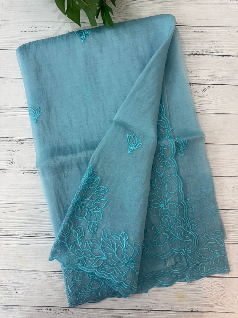 Tissue Organza saree MS14051- Blue