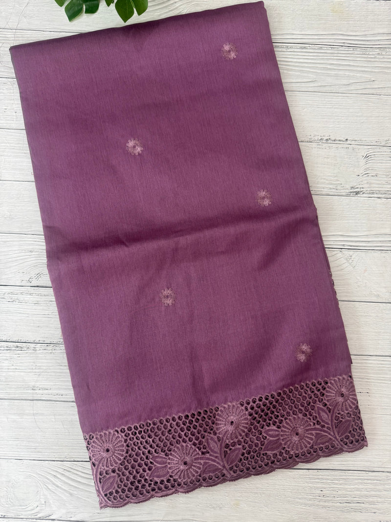 Cutwork Blended tussar saree MTS9078