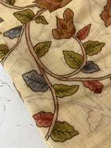 Tissue linen saree with applique work MLS5478