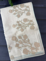 NetKota Applique work saree  MSH123- White & AquaBlue