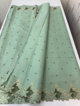Satin finish kosa tussar saree with cutwork - MSH205 DustyAquaGreen
