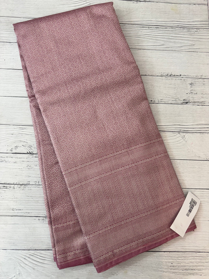 Banarasi semi katan saree in silver zari MS14667- Pastel OnionPink