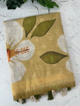 Digital printed semi Linen Saree MLS615