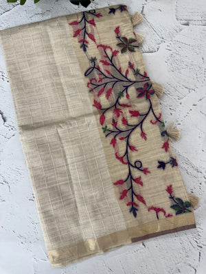 Jamdani silk Cotton Saree with thread work  MSJ795