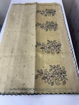 Copper Tissue silk saree with applique work MSH252