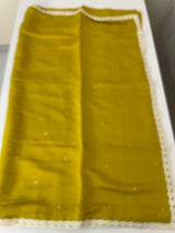 Blended Malai chanderi saree with lace borders MS5568