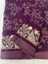 Blended Bandhani tussar silk saree with cutwork MTBF314 Purple