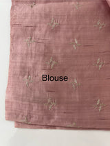 Crushed Blended tussar silk saree with embroidery- SNFCYEY OnionPink