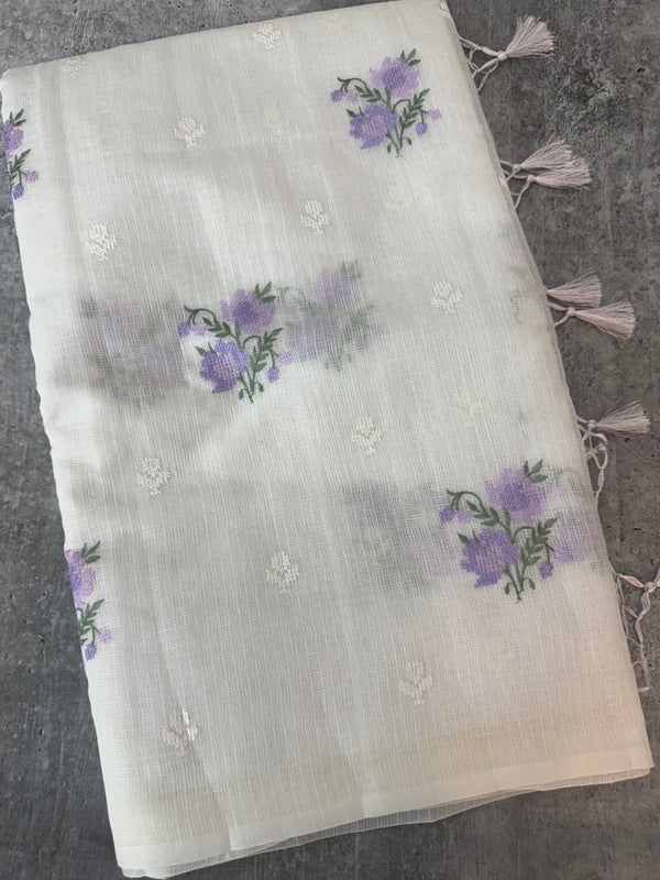 Silky kota embroidery saree MSK654