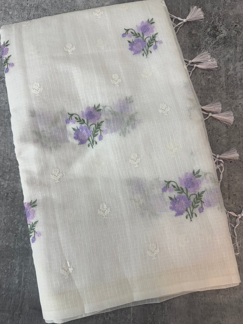 Silky kota embroidery saree MSK654