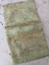 Premium Crush Organza saree with thread work- MCW863 PastelMintGreen
