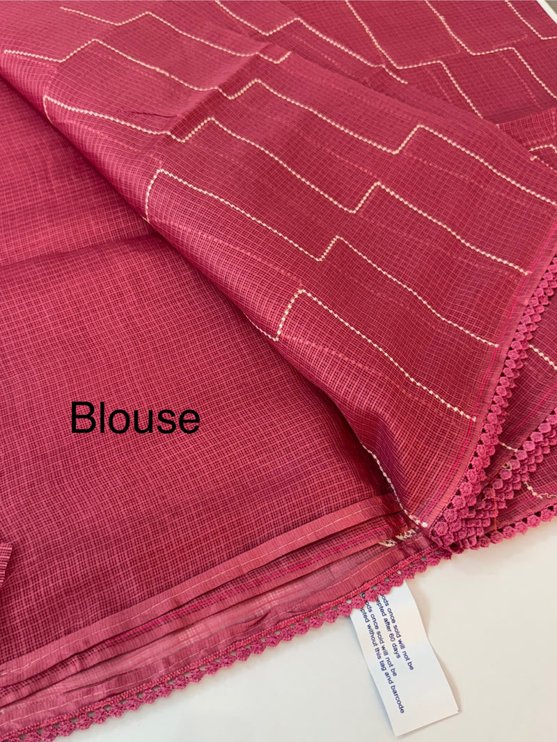 Soft kota silk saree with embriodery MS14809- Pink