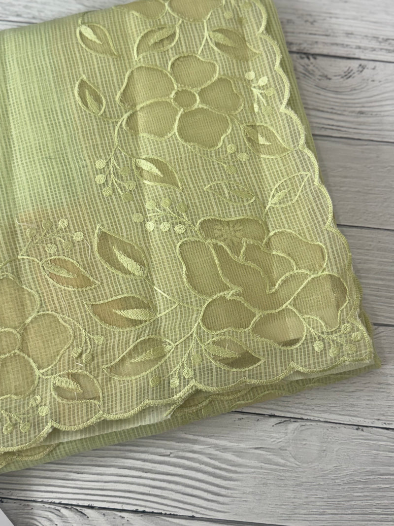 Soft kota silk saree with applique work MS85432