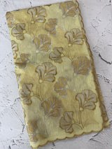Jute Linen saree with zari & thread work MSH206 - PastelGreen
