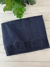 Organza saree with cutwork borders - MSH005 DarkBlue