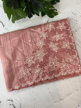 Cutwork Semi tussar saree MTSS680 - Nude Peach