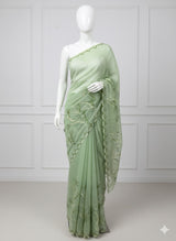 Kota silk embroidery saree  MSH125- Pista Green