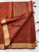 Tussar mix Semi silk saree with small buttas MSS8930